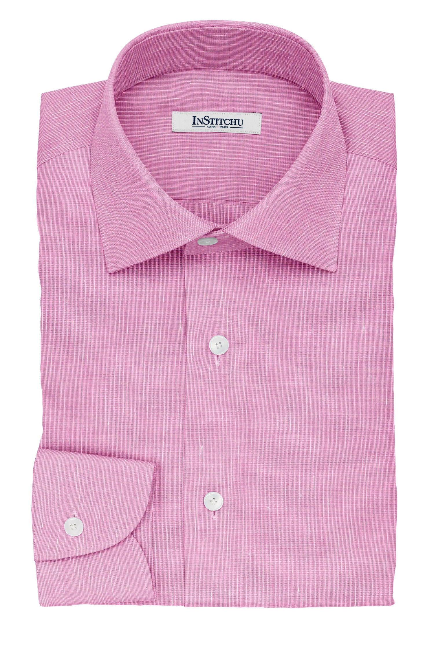 InStitchu Collection The Balzac Pink Cotton Linen Blend Shirt