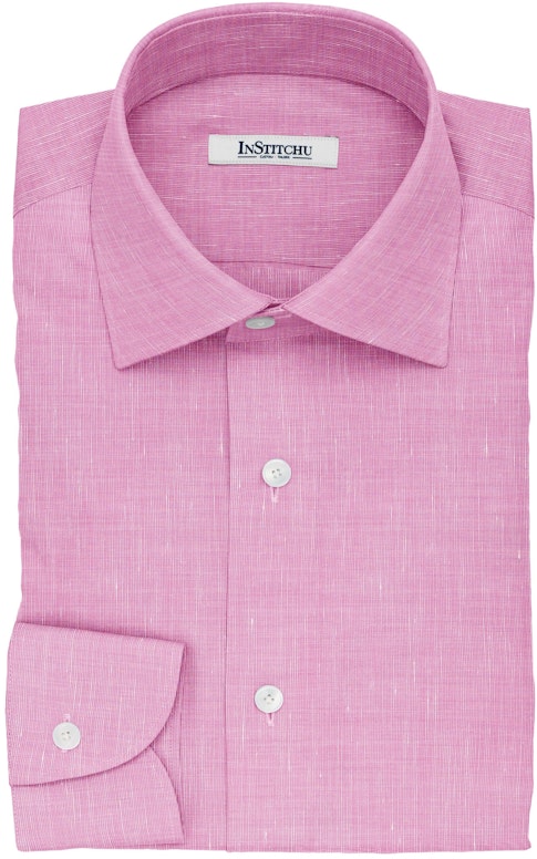 InStitchu Collection The Balzac Pink Cotton Linen Blend Shirt