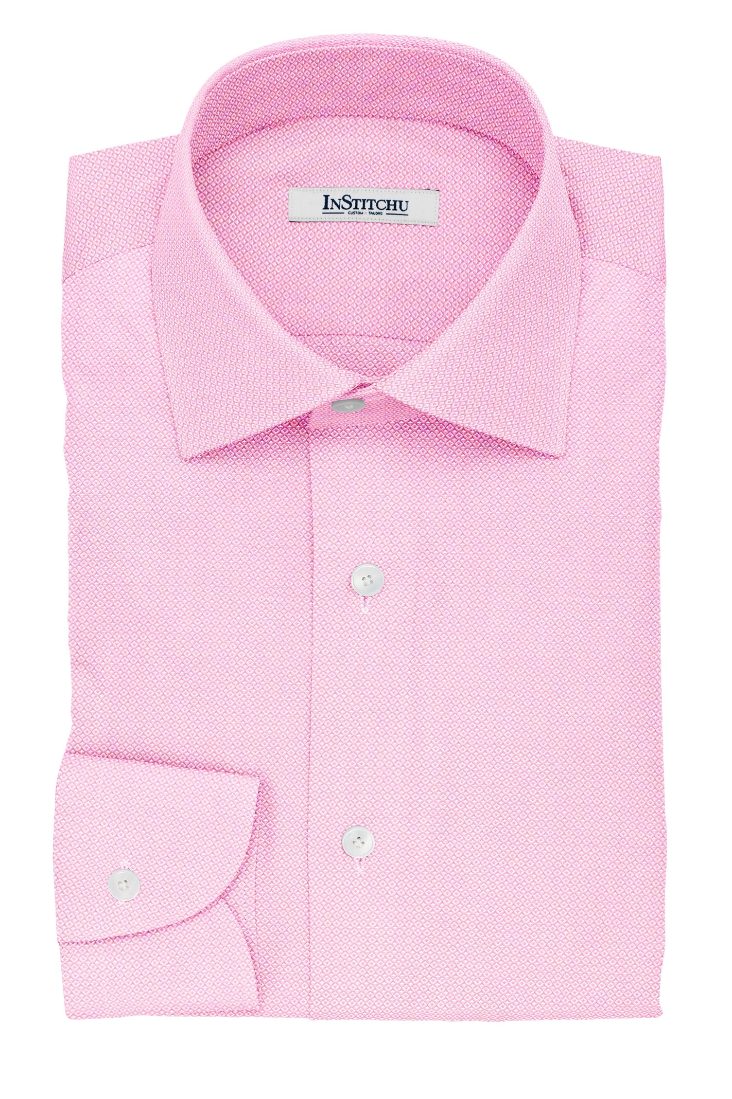 InStitchu Collection The Bierce Pink Textured Cotton Shirt