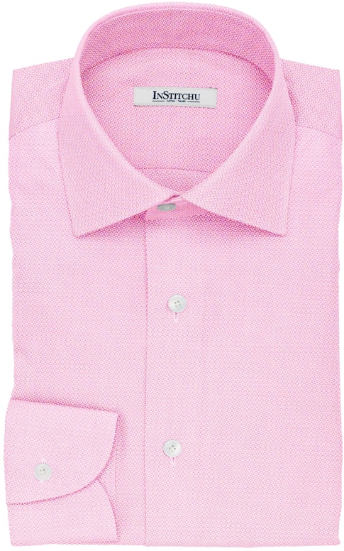 InStitchu Collection The Bierce Pink Textured Cotton Shirt