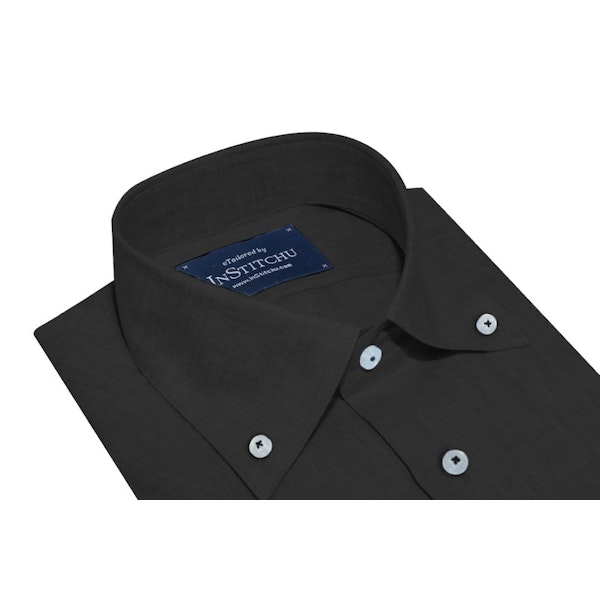 InStitchu Collection The Black Linen Button Down Shirt