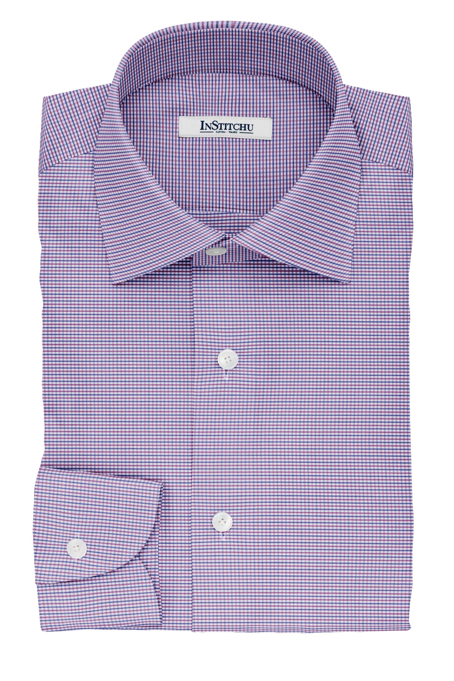 InStitchu Collection The Blake Blue and Purple Plaid Cotton Shirt