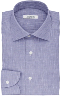 InStitchu Collection The Bonaparte Navy Cotton Linen Blend Shirt