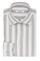 InStitchu Collection The Burke White, Green and Black Striped Linen Blend Shirt