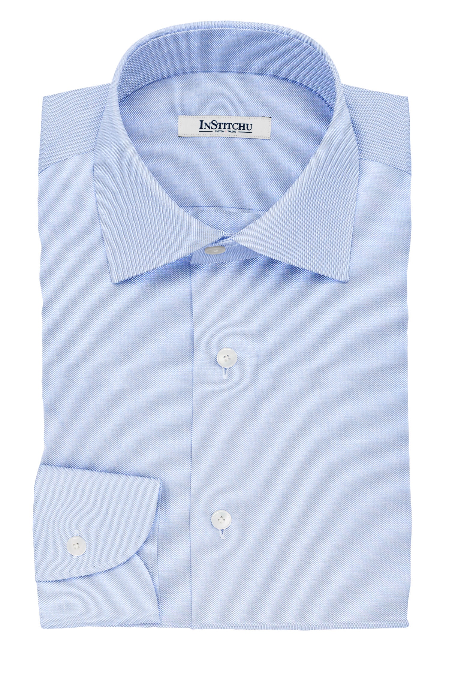 InStitchu Collection The Carroll Blue Textured Cotton Shirt