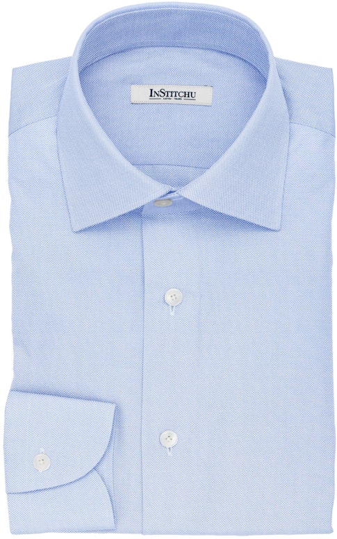 InStitchu Collection The Carroll Blue Textured Cotton Shirt