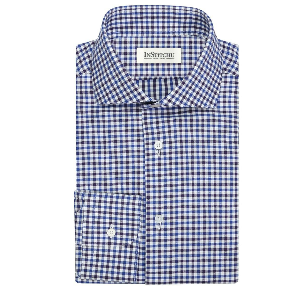 InStitchu Collection The Cedros Blue and Brown Check Shirt