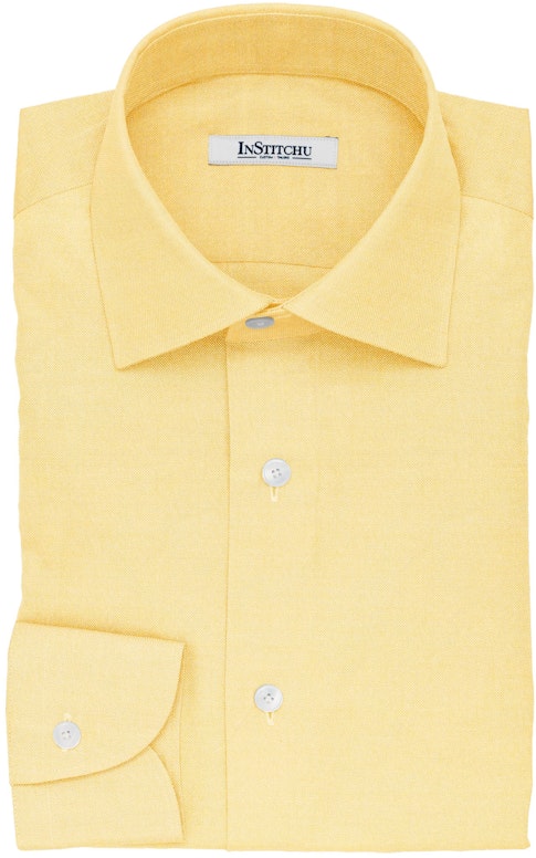 InStitchu Collection The Clare Yellow Pinpoint Cotton Oxford Shirt