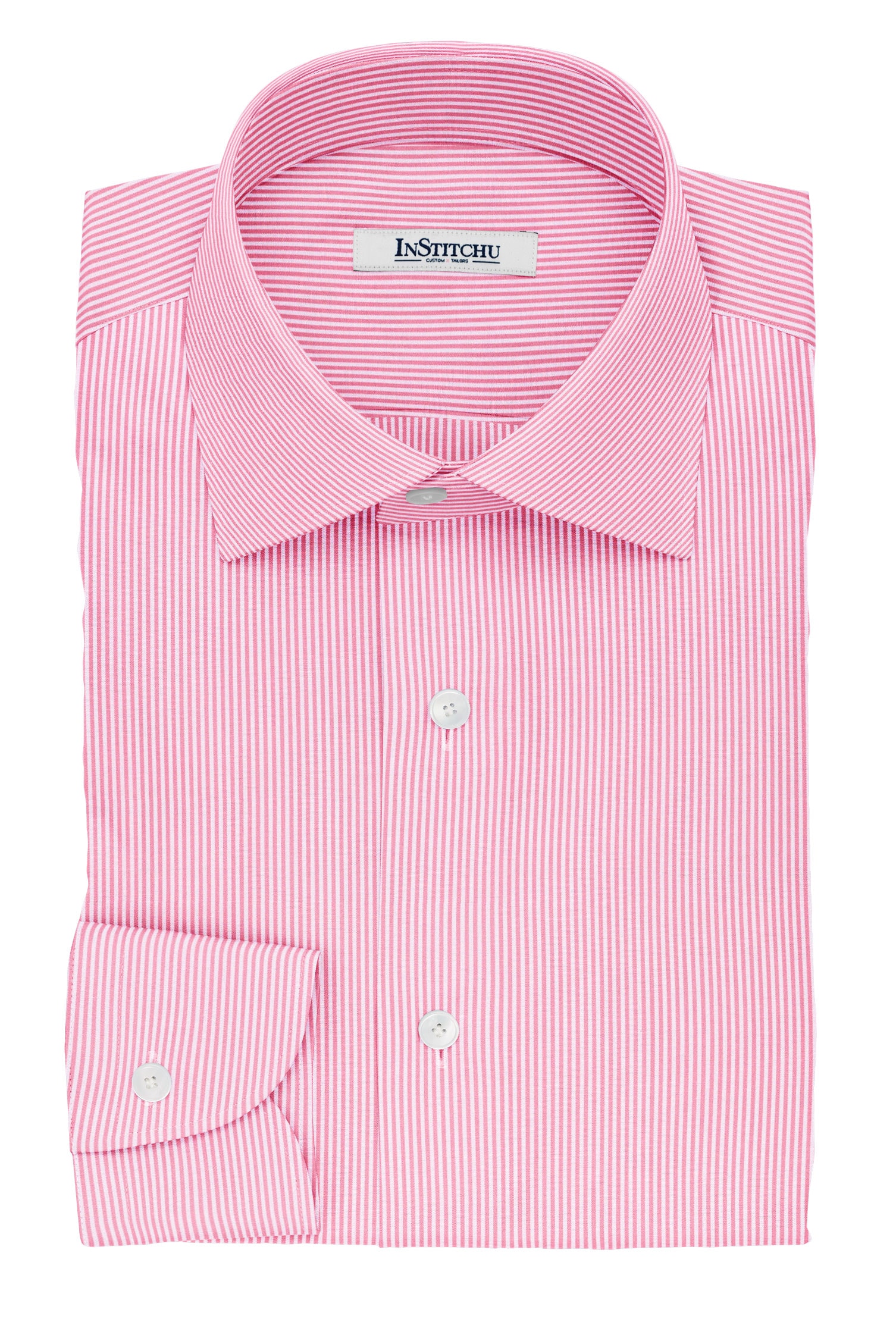 InStitchu Collection The Coleridge Pink and White Striped Cotton Shirt
