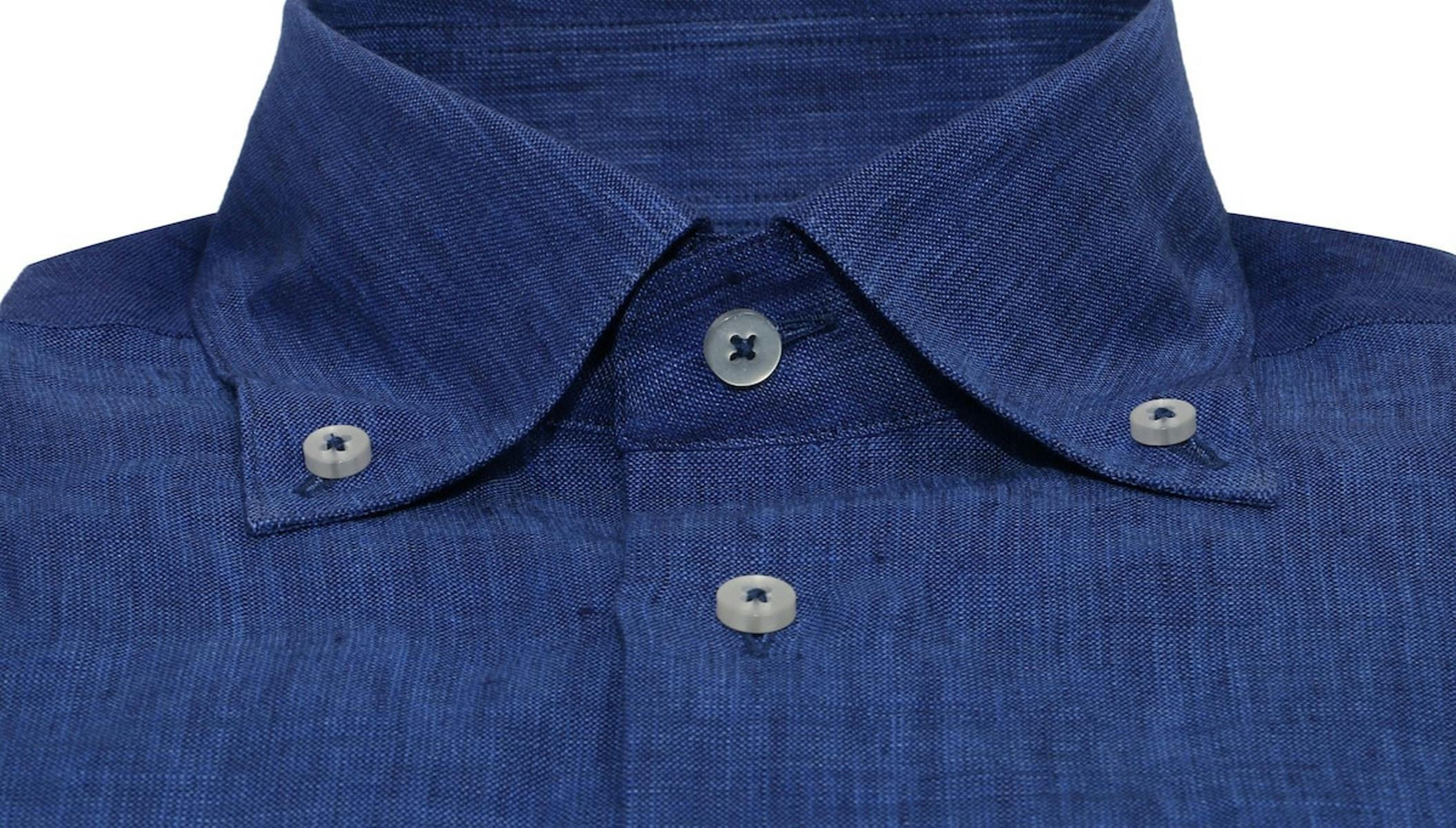 The Como Blue Linen Shirt Men's Custom Shirt InStitchu
