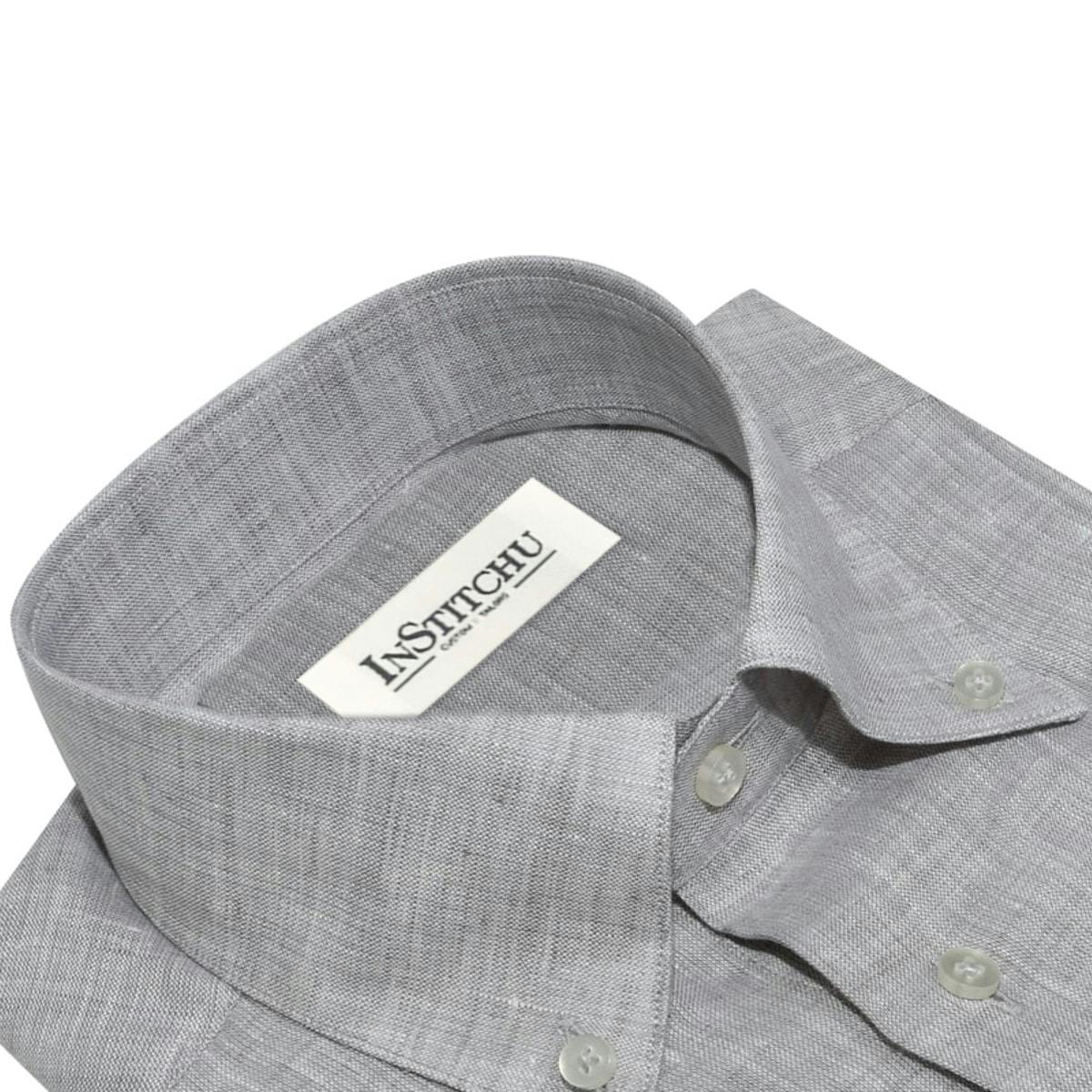 The Del Mar Grey Linen Shirt Men's Custom Shirt InStitchu