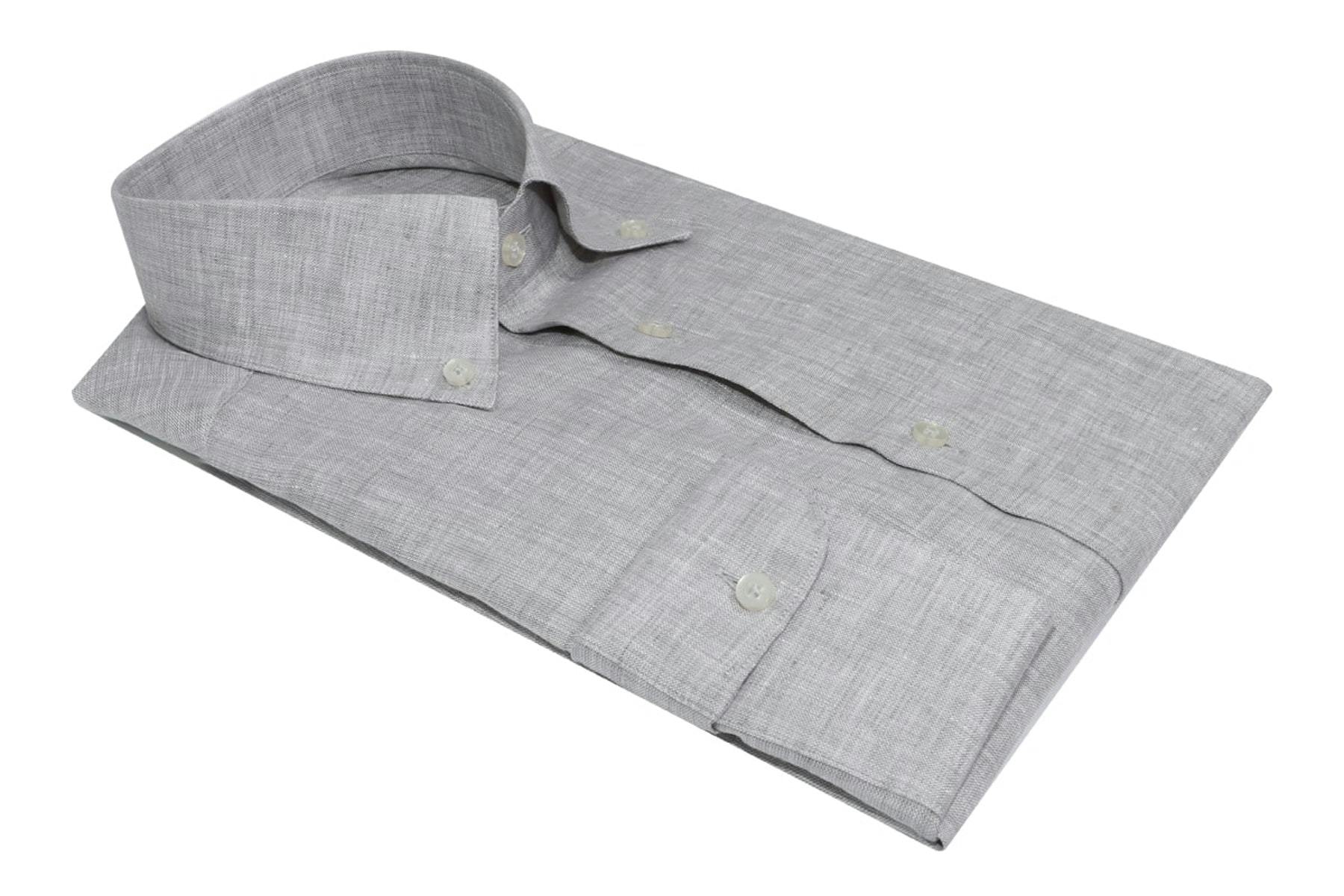 The Del Mar Grey Linen Shirt Men's Custom Shirt InStitchu