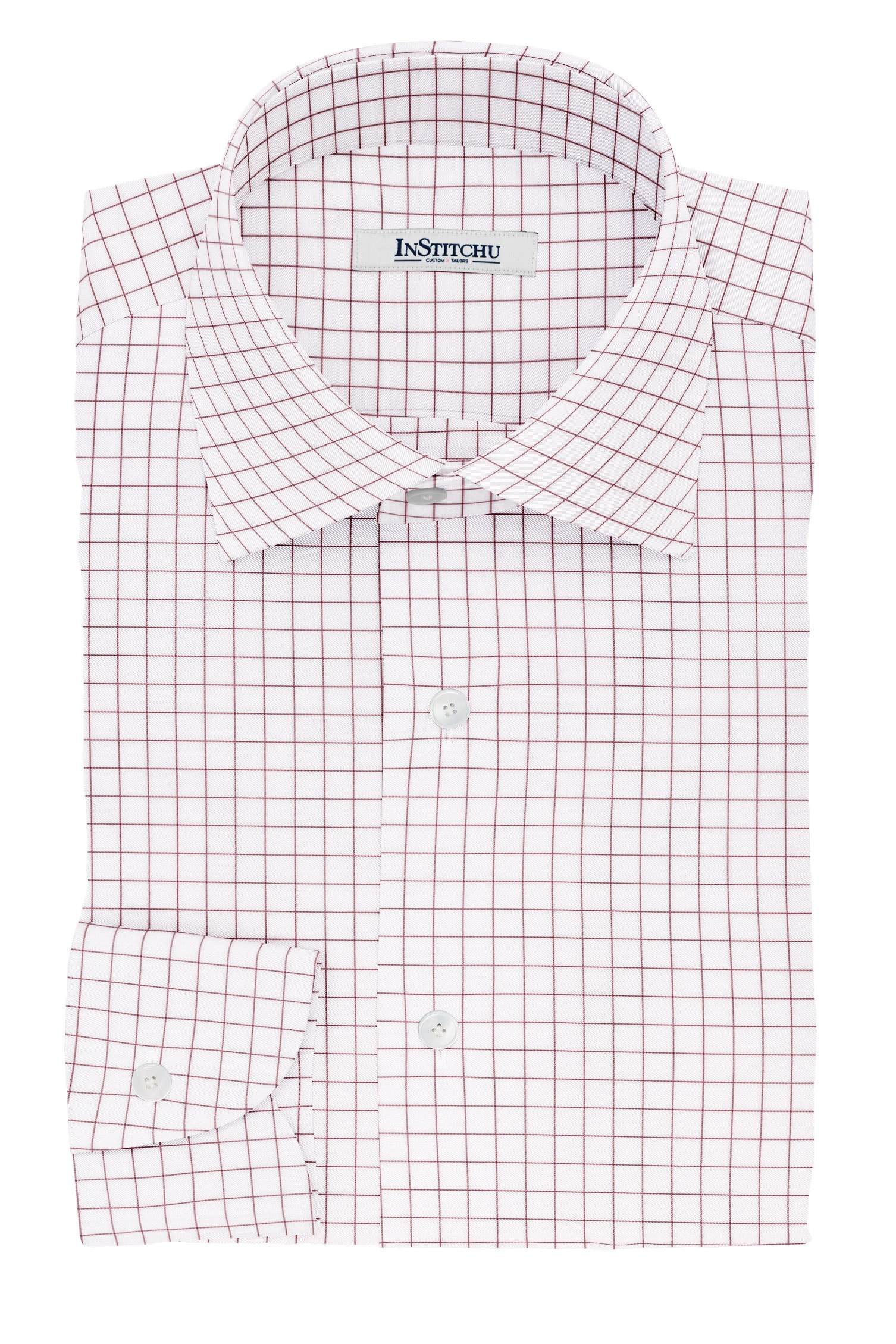 InStitchu Collection The Dickinson Red Windowpane Cotton Shirt