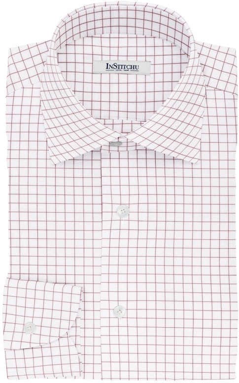 InStitchu Collection The Dickinson Red Windowpane Cotton Shirt