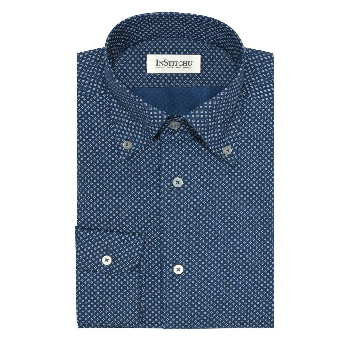 InStitchu Collection The Dumas Blue Print Shirt