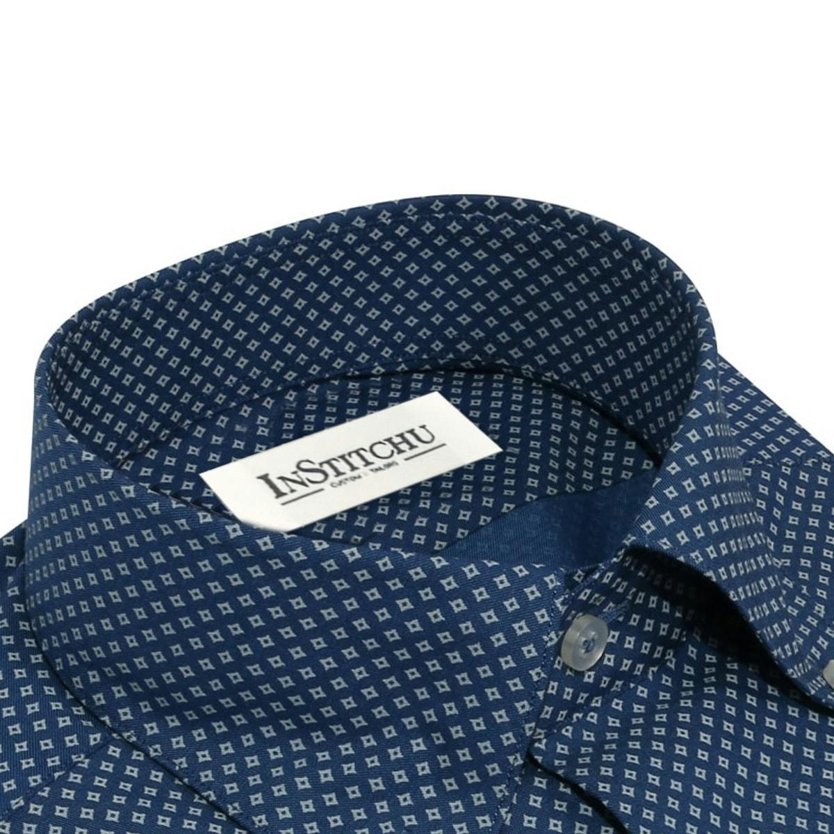InStitchu Collection The Dumas Blue Print Shirt