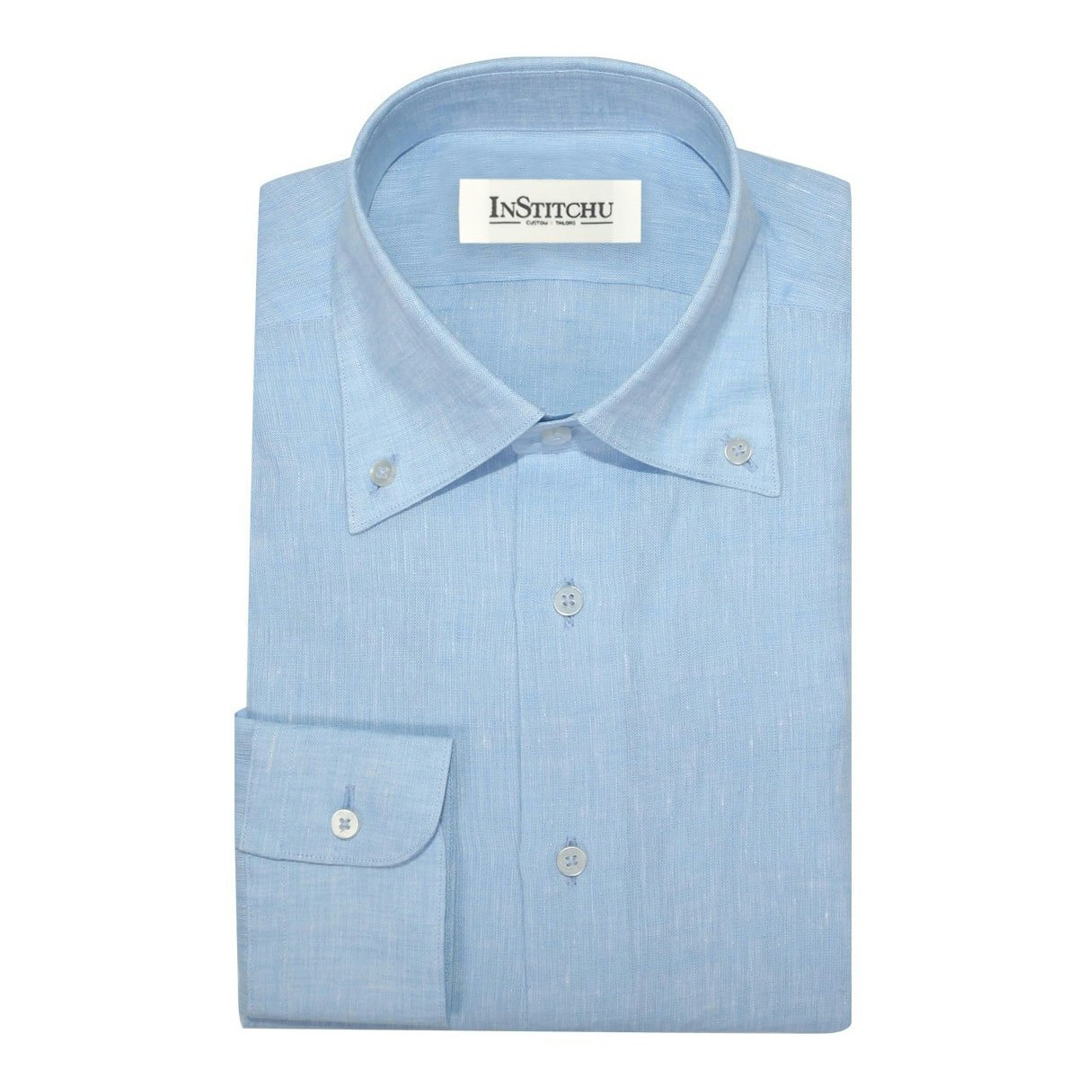 InStitchu Collection The Encinitas Light Blue Linen Shirt