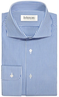 InStitchu Collection The Foley Blue Striped Shirt