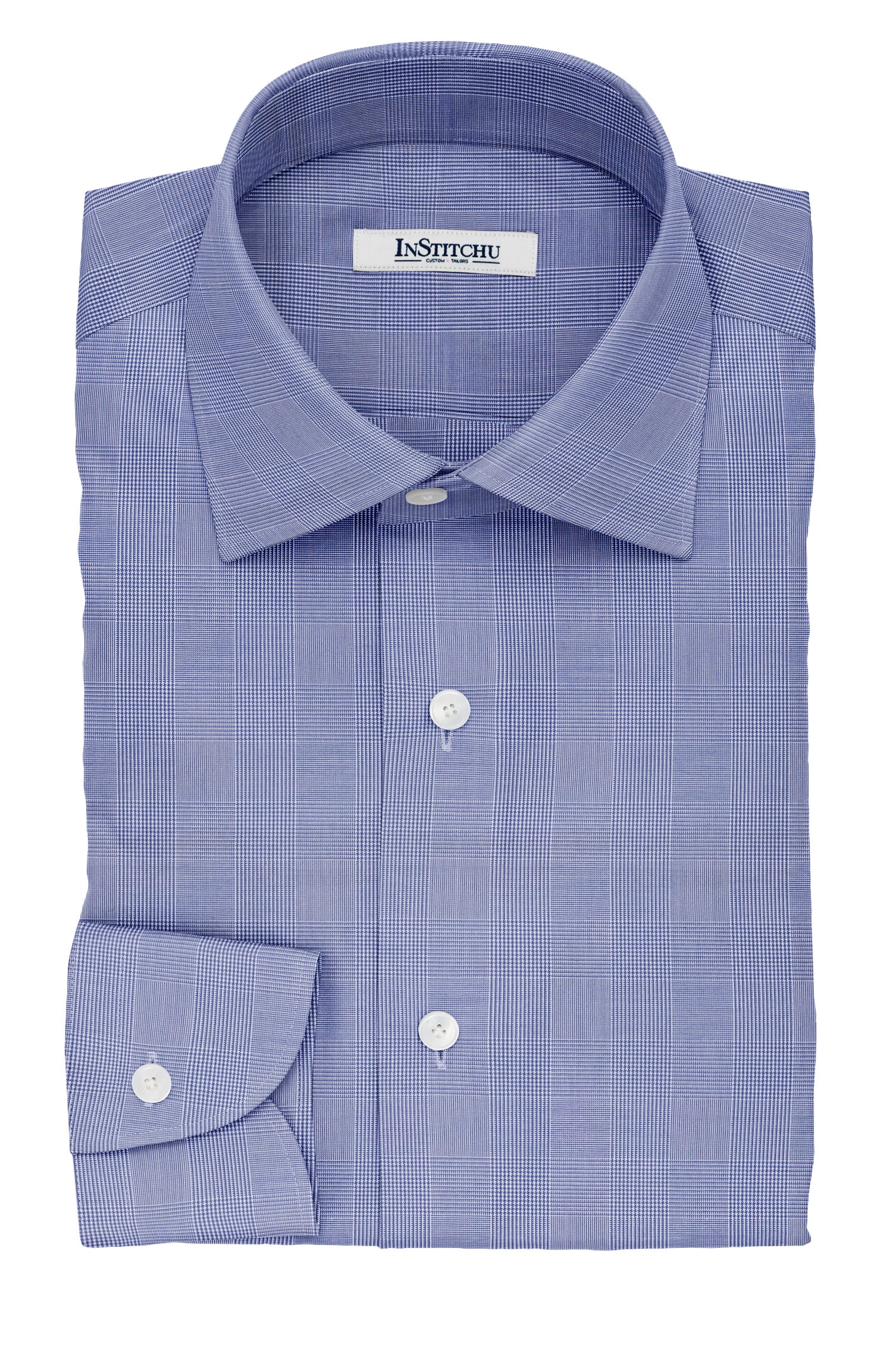 InStitchu Collection The Hemingway Navy Glen Plaid Cotton Shirt