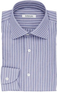 InStitchu Collection The Herzl Navy and White Striped Cotton Shirt