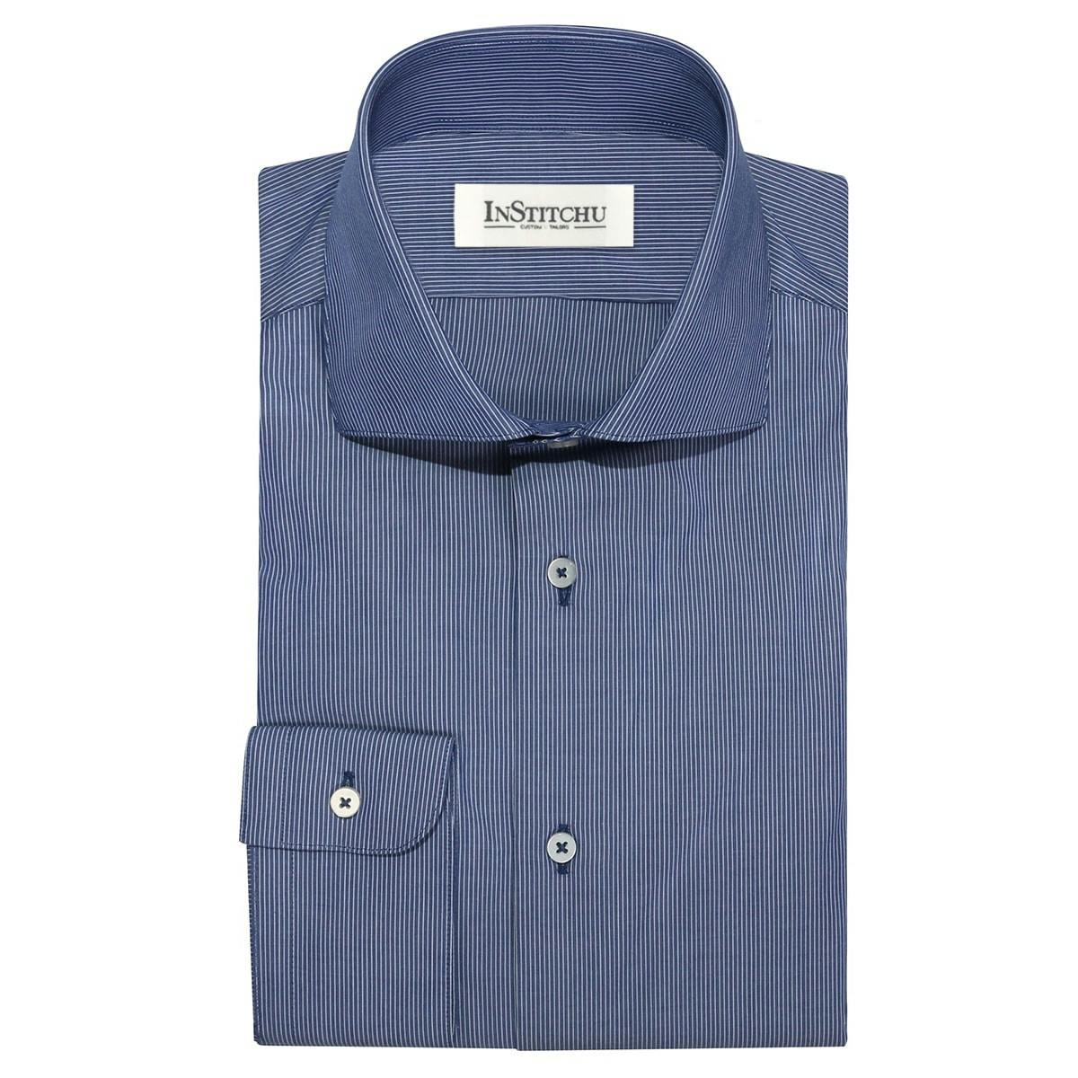 InStitchu Collection The Kings Blue Striped Shirt