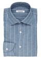 InStitchu Collection The Lewis Blue and White Striped Linen Blend Shirt