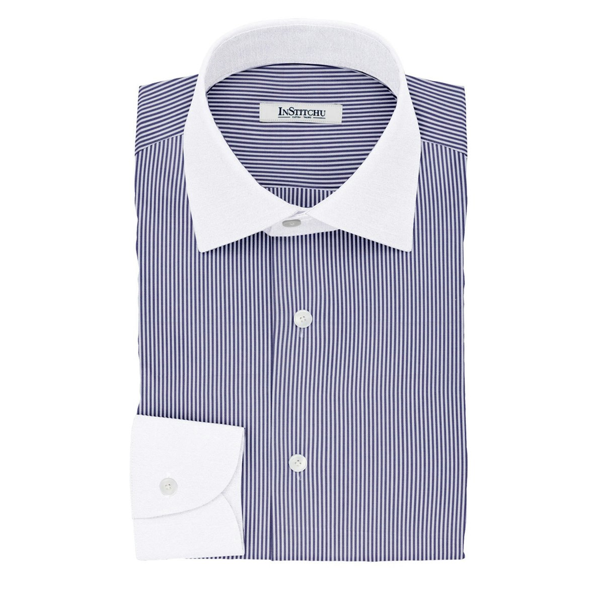 InStitchu Collection The Livingstone Navy Stripe Cotton Banker Shirt