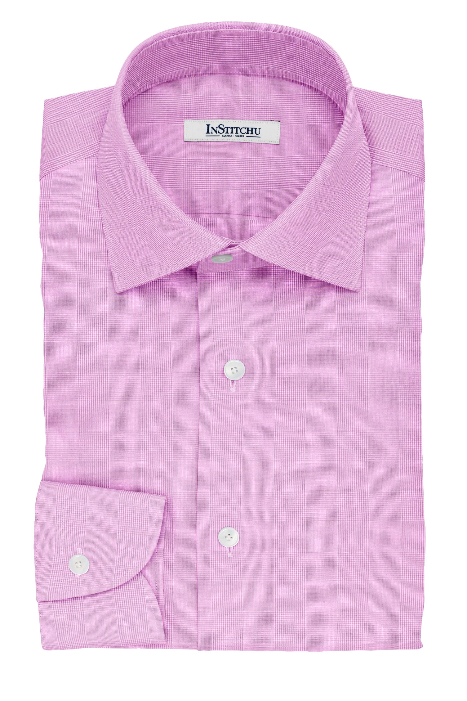 InStitchu Collection The London Pink Glen Plaid Cotton Shirt