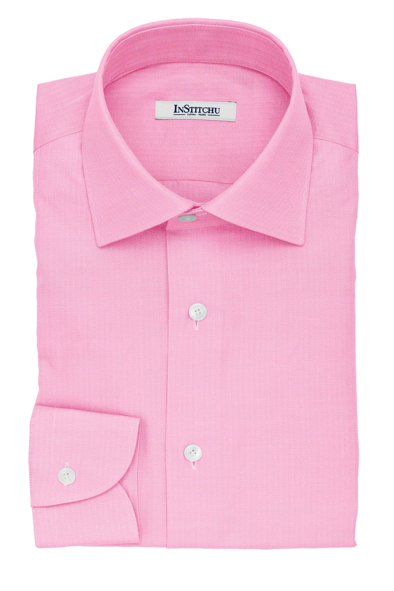 InStitchu Collection The McGonagall Pink Herringbone Cotton Shirt