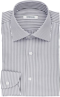 InStitchu Collection The Millay Grey and White Striped Non-Iron Cotton Shirt
