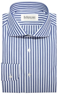 InStitchu Collection The Muriwai Blue and White Stripe Shirt