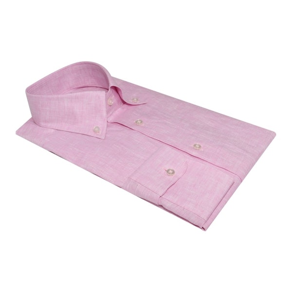 InStitchu Collection The Pink Linen Blend Button Down Shirt