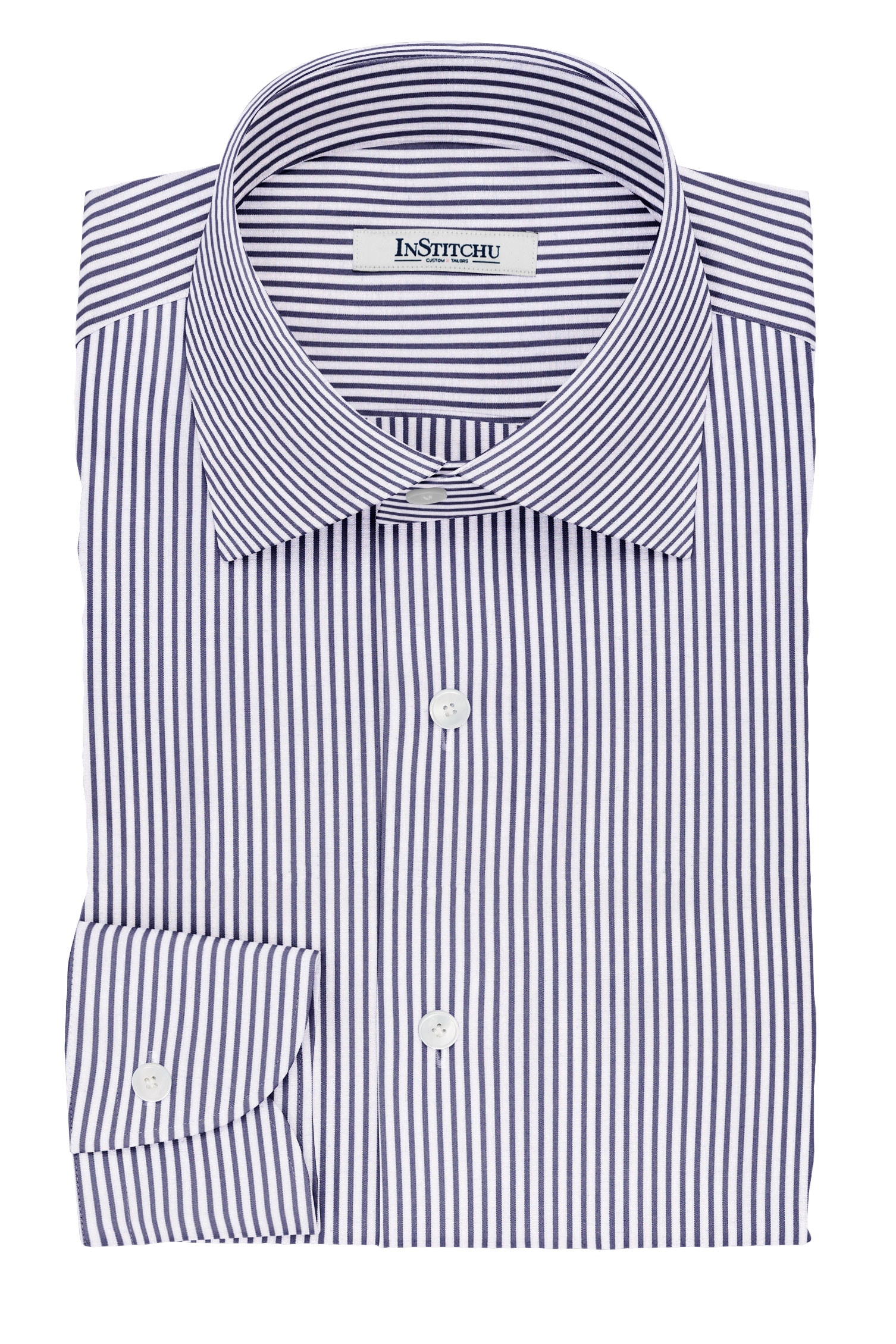 InStitchu Collection The Potter Navy and White Striped Cotton Shirt