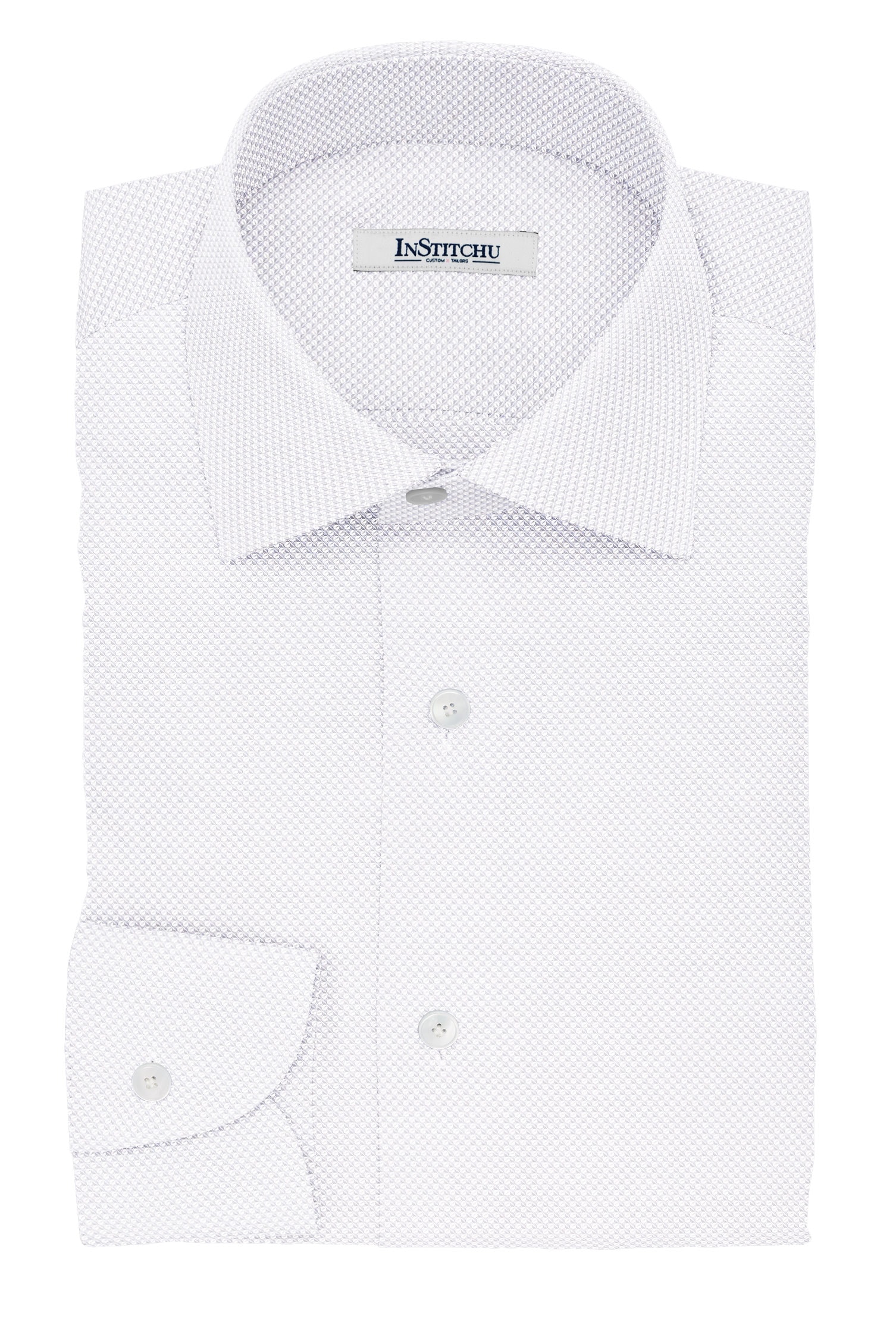 InStitchu Collection The Ruskin White Dobby Non-Iron Cotton Shirt