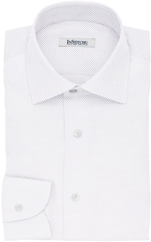 InStitchu Collection The Ruskin White Dobby Non-Iron Cotton Shirt