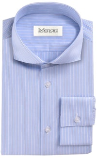 InStitchu Collection The Sandy Blue Striped Shirt