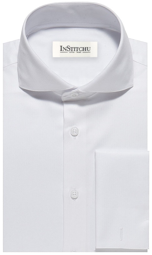 InStitchu Collection The Sapelo White Herringbone Shirt