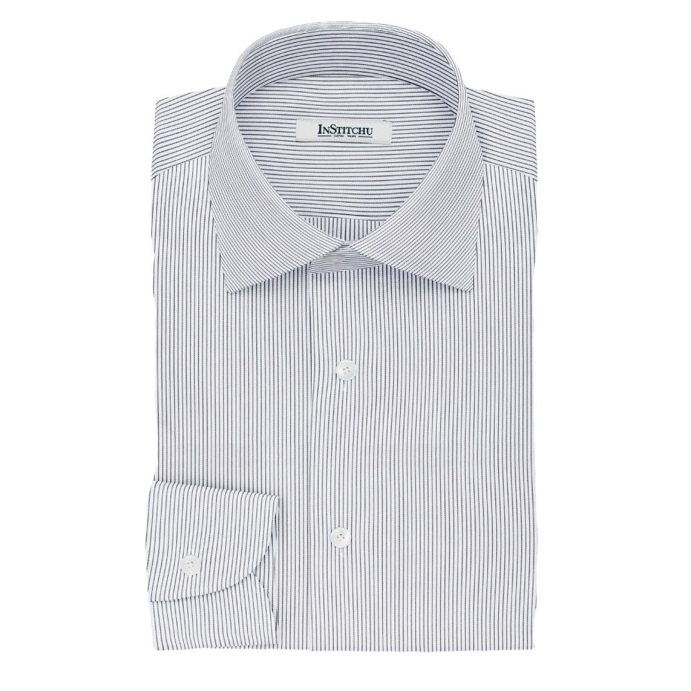 InStitchu Collection The Sicily Blue Pinstripe Cotton Shirt