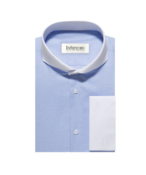 InStitchu Collection The Springmaid Blue Houndstooth Shirt