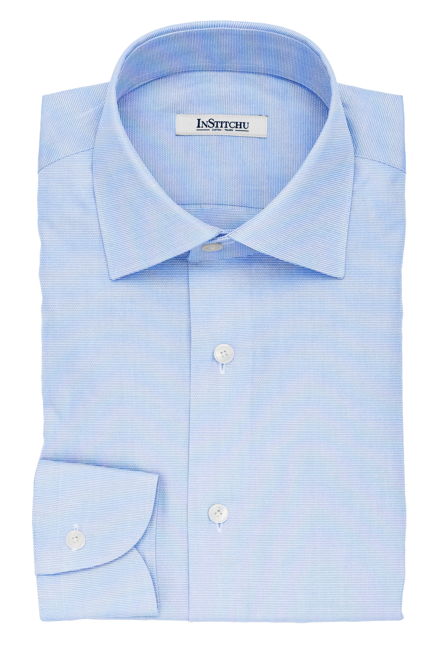 InStitchu Collection The Stevenson Blue Textured Cotton Shirt