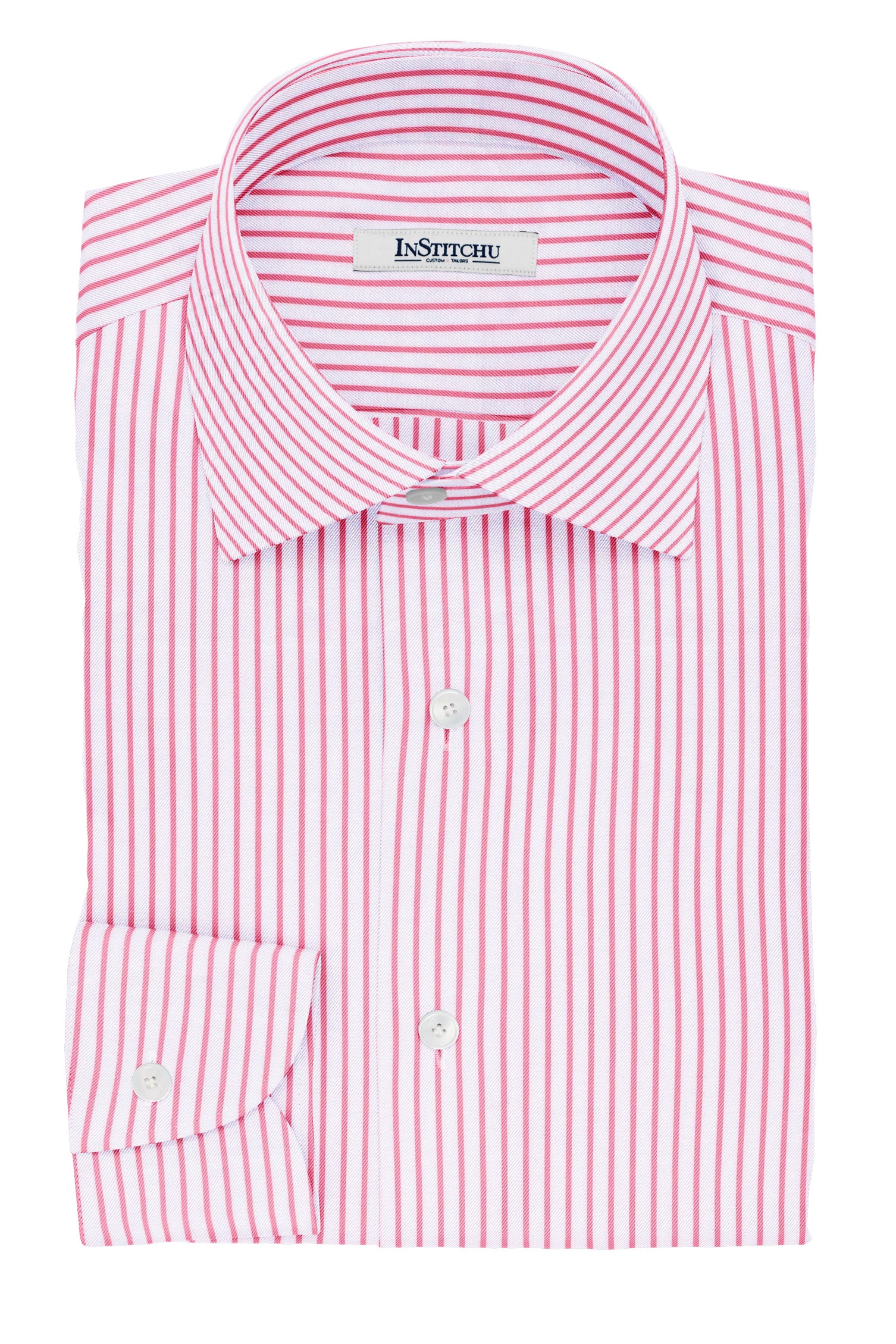 InStitchu Collection The Stoker Pink and White Striped Cotton Shirt