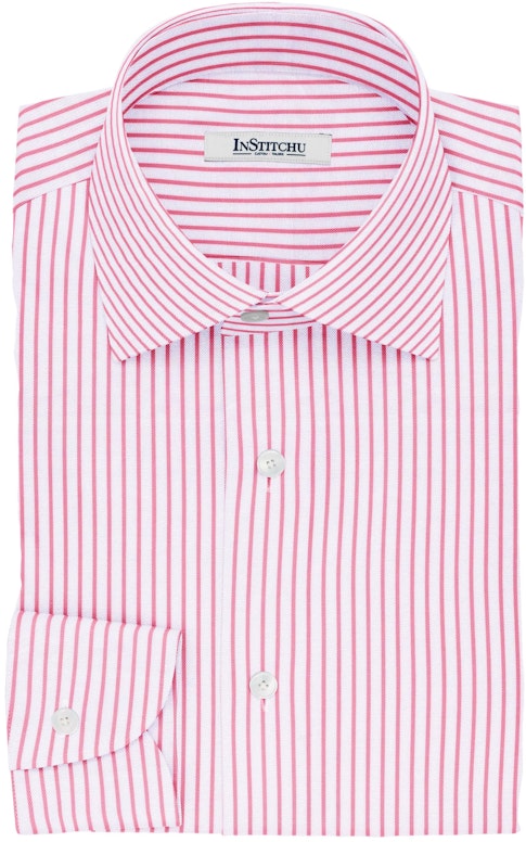InStitchu Collection The Stoker Pink and White Striped Cotton Shirt