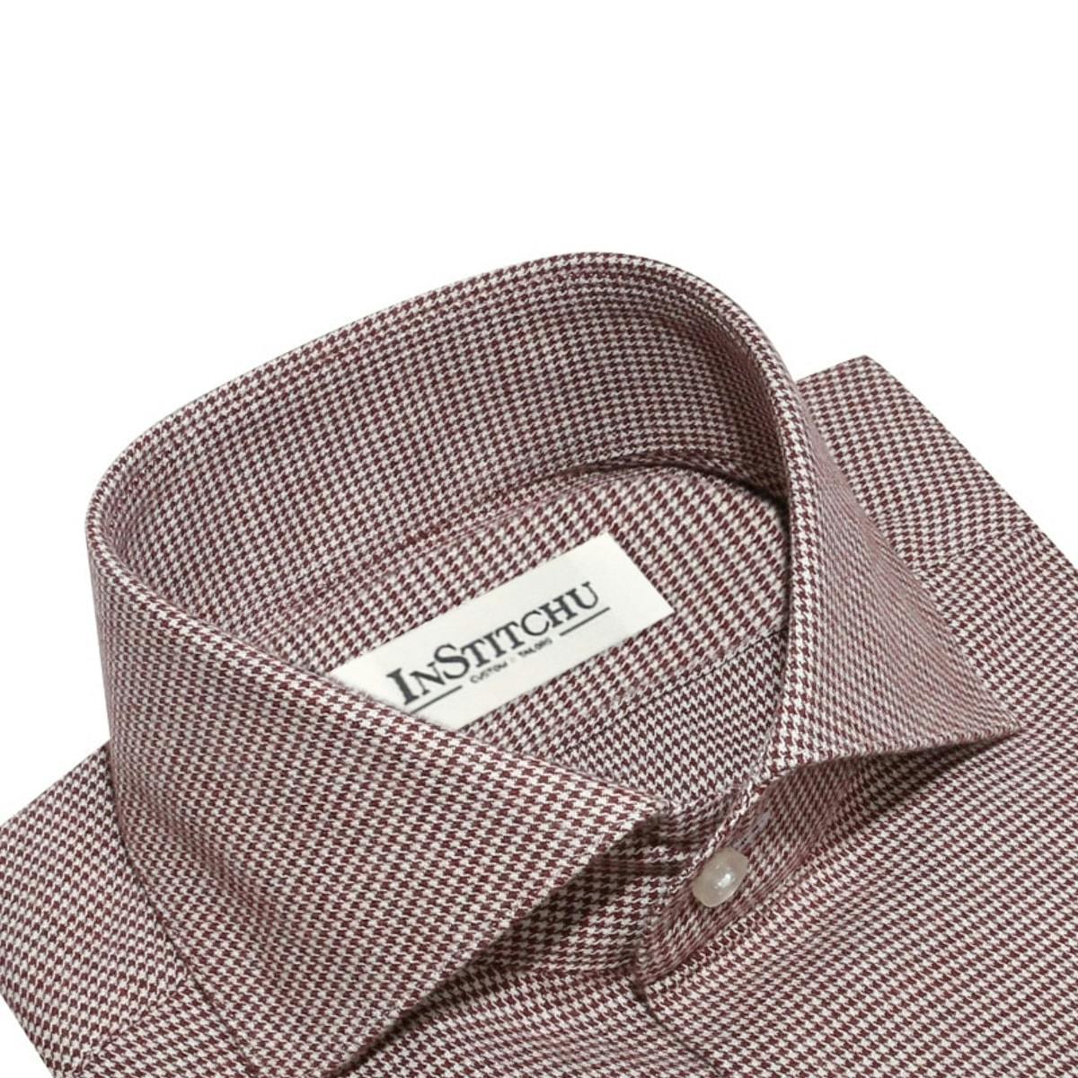 InStitchu Collection The Taboga Burgundy and White Shirt