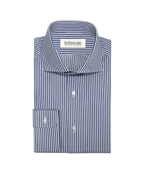 InStitchu Collection The Trinity Blue Stripe Shirt