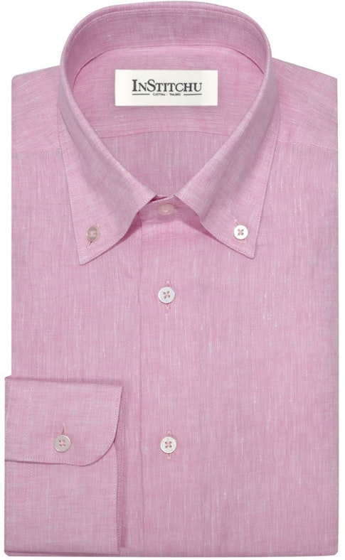 InStitchu Collection The Vatia Pink Linen Shirt