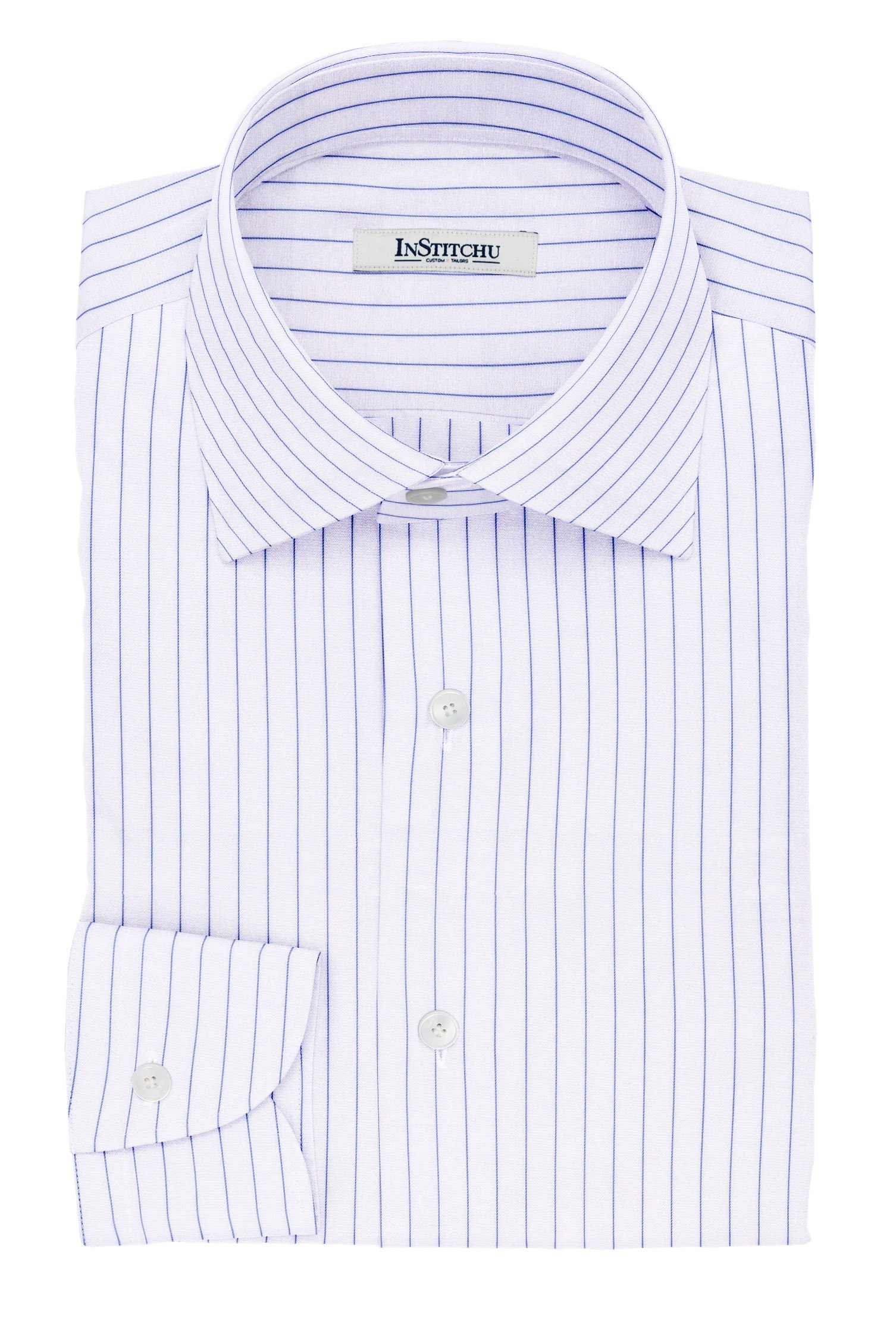 InStitchu Collection The Voltair Blue and White Striped Cotton Shirt
