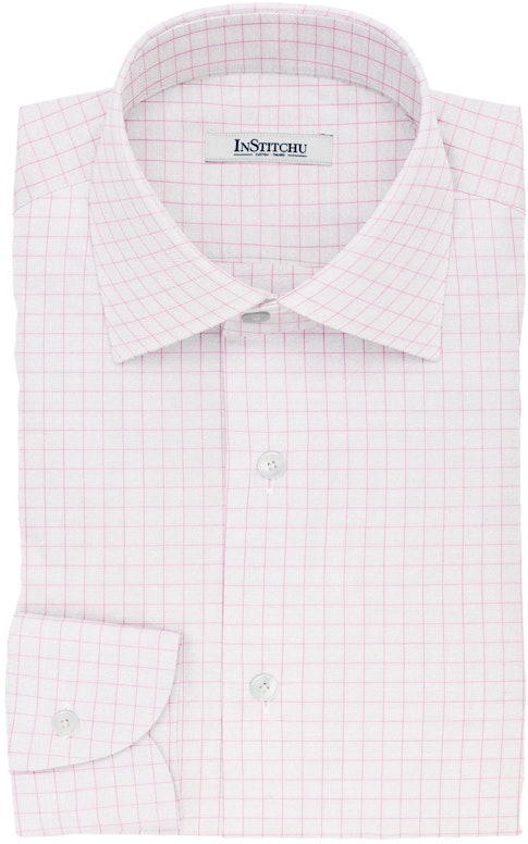 InStitchu Collection The Wilde Pink Windowpane Cotton Shirt