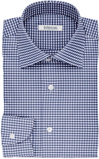 InStitchu Collection The Woolf Navy Gingham Check Non-Iron Cotton Shirt