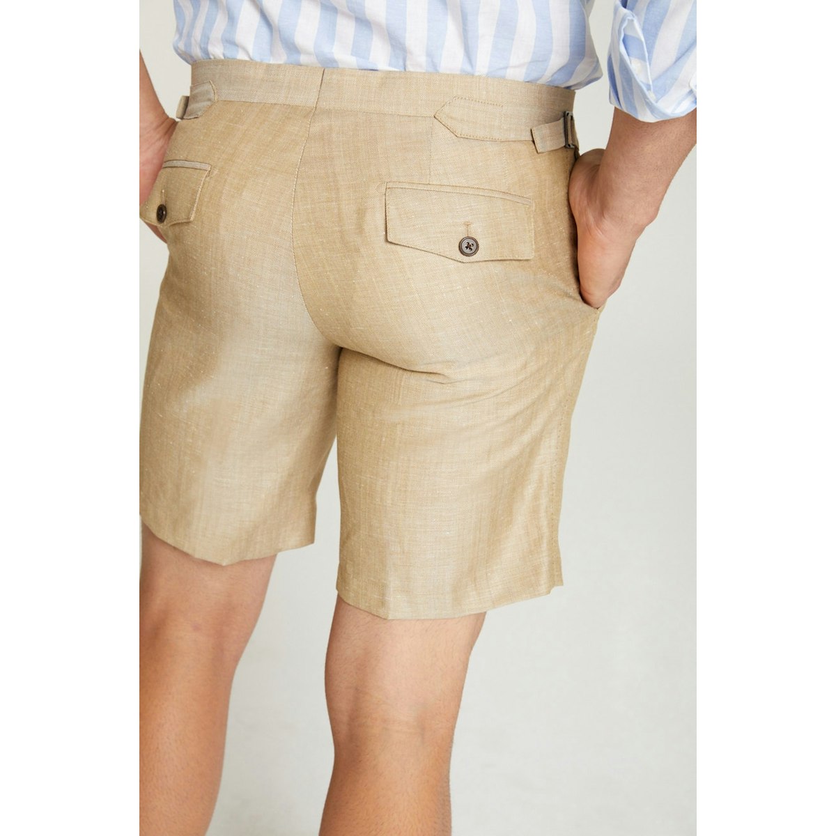 InStitchu Collection The Dragonea Beige Wool/Linen Shorts