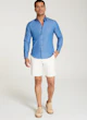 InStitchu Collection The Pietre Cream Linen/Silk Shorts